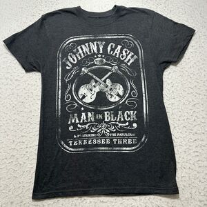 Johnny Cash Adult Small Man In Black Tennessee Three Rock Graphic T Shirt